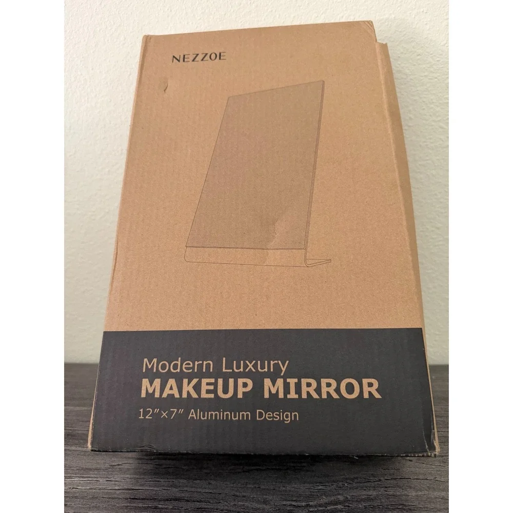 NEZZOE Modern Luxury Makeup Mirror‎ 12x7 Silver Aluminum Frameless HD Glass NL30